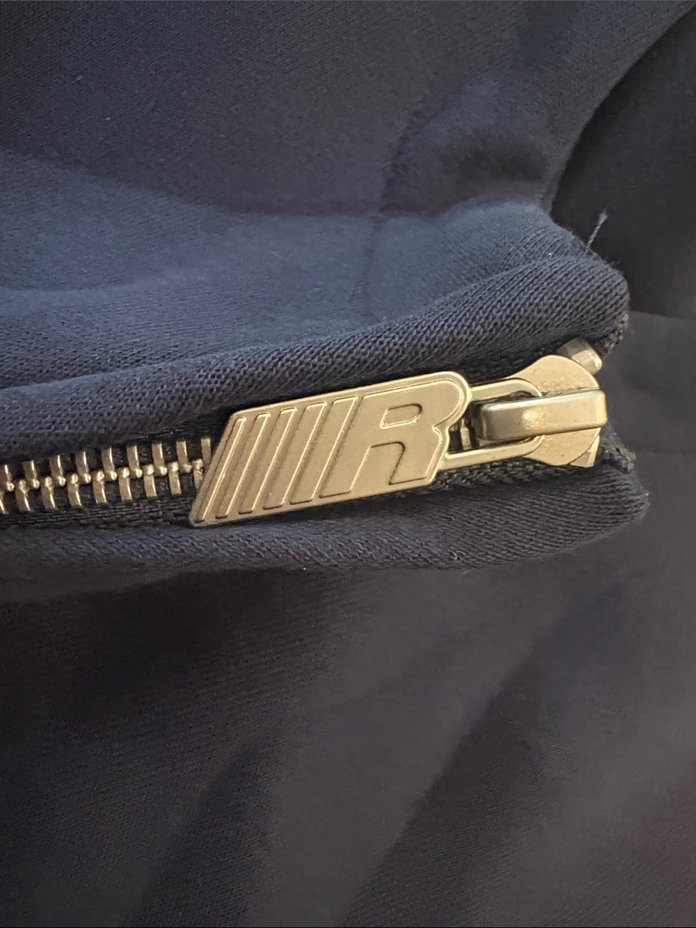 Men's Navy Full-Zip Hoodie with Small Chest Logo - Picture 3 of 5